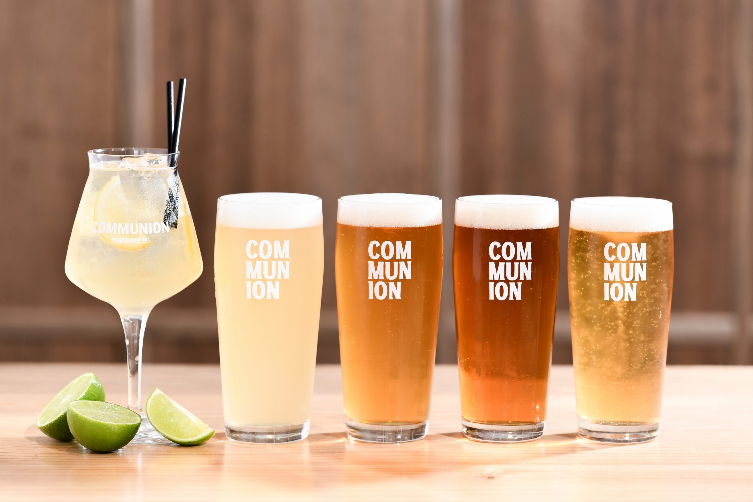 Visitors enjoying locally brewed beer at Communion Brewing Co. in Burnie, Tasmania