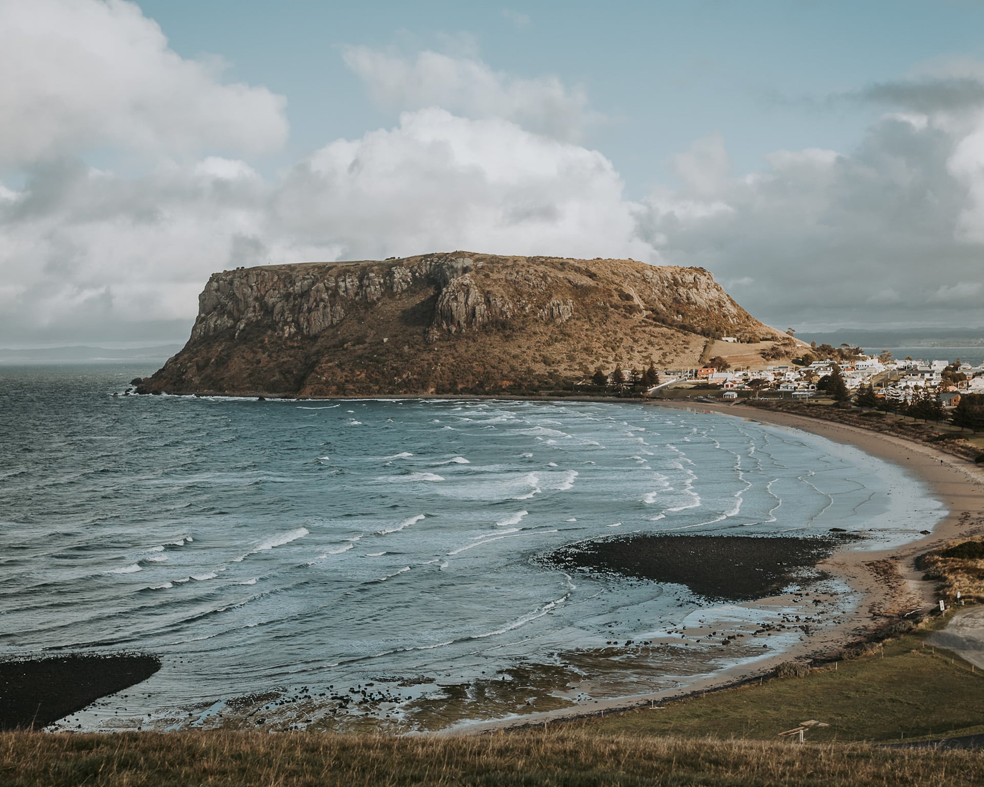 The Nut overlooking Stanley and the coast in Tasmania.
