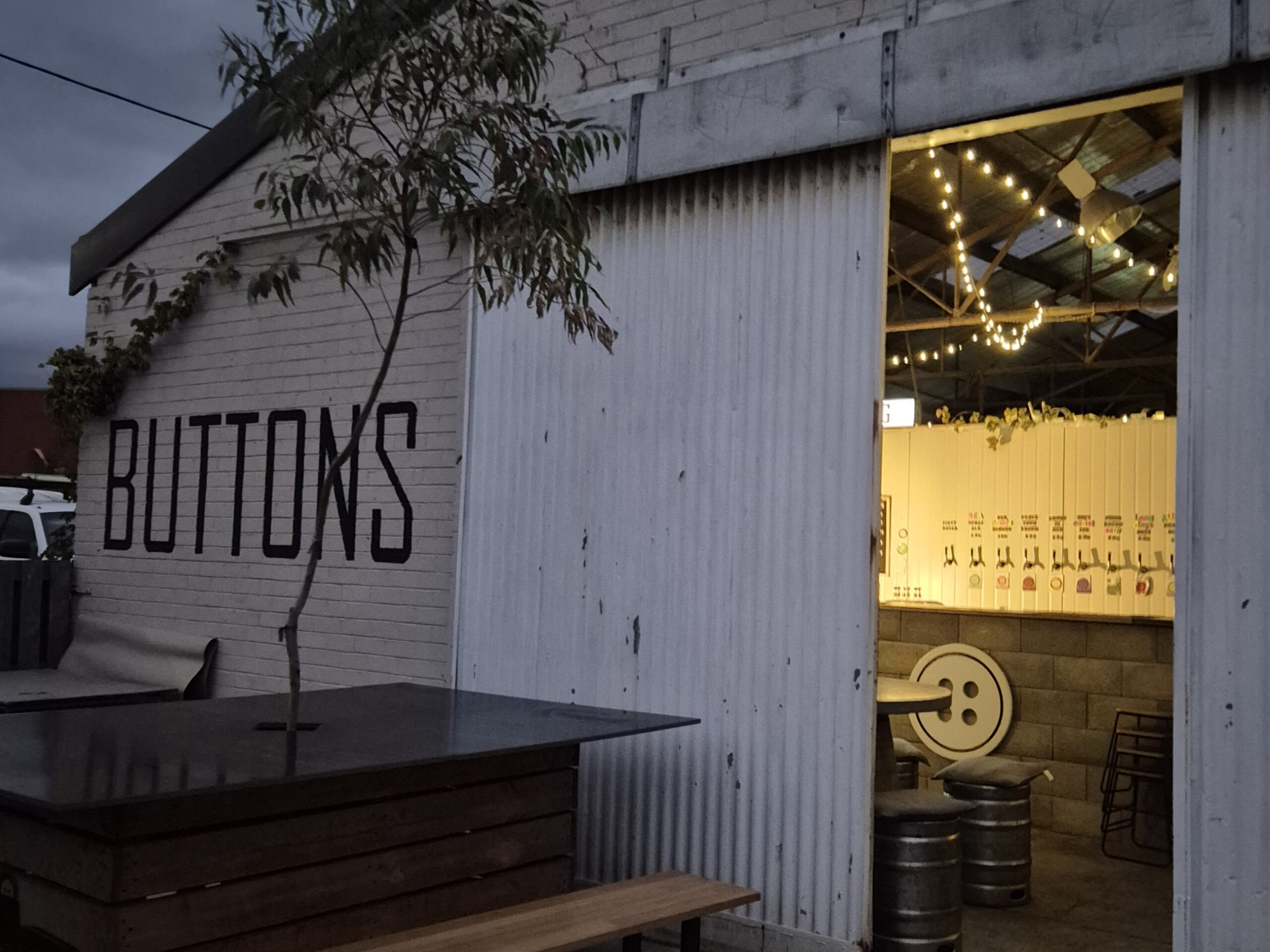 Outside Buttons Brewing working brewery and Cellar Door in Ulverstone, Tasmania